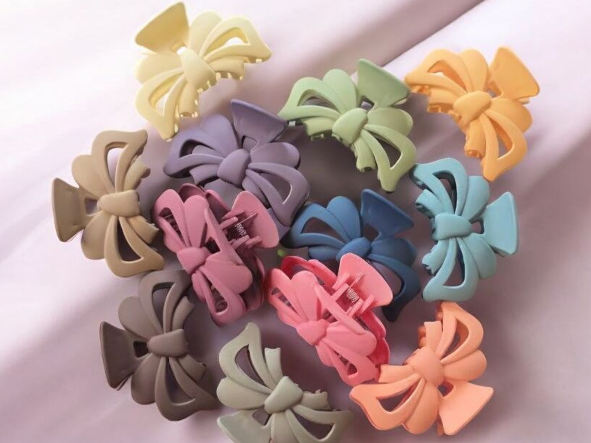 Matte Bow Hair Claw Clip – Assorted Colors - Image 2