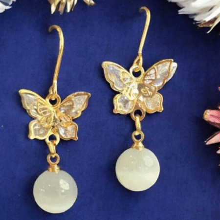 Korean Style 3D Butterfly Dangler Korean Earrings.