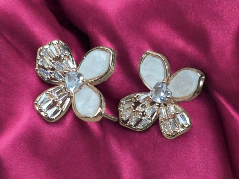 Floral Crystal Stud Earrings