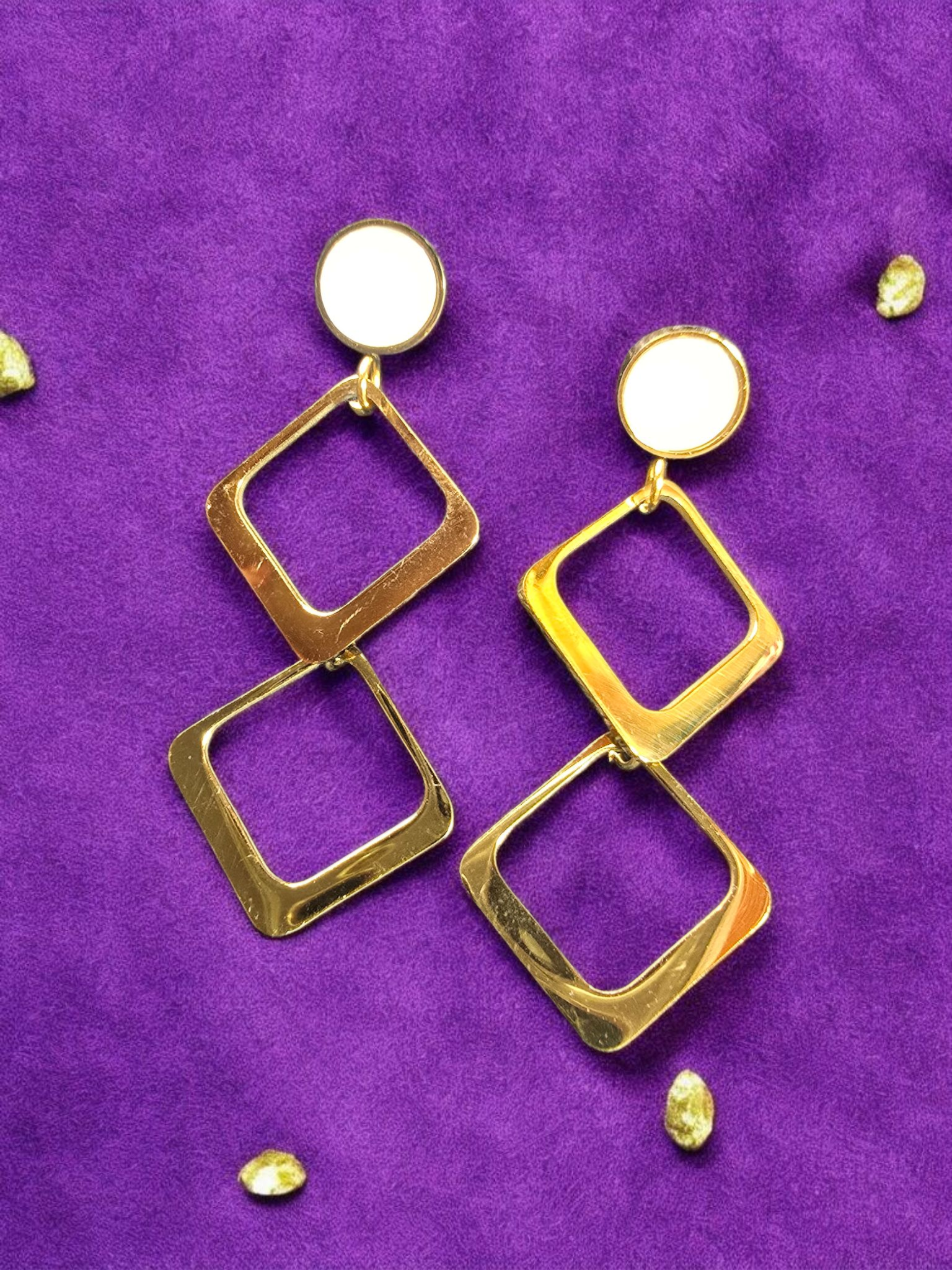 Golden Rhythms Geometric Drop Earrings