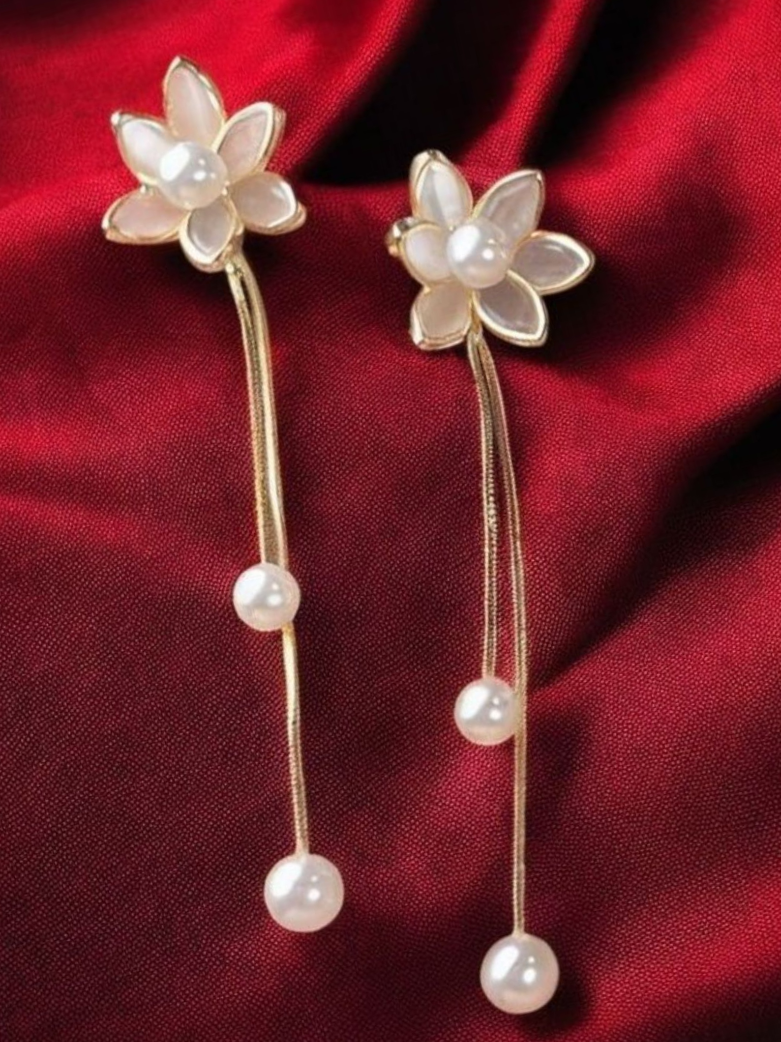Blossom Pearl Cascade Translucent Earrings