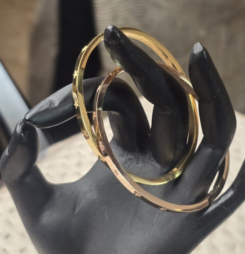 Stellar Gleam Star-Embossed Cuff Bracelet - Image 16