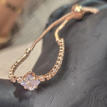 Stellar Glow Rose Gold Solitaire Bracelet