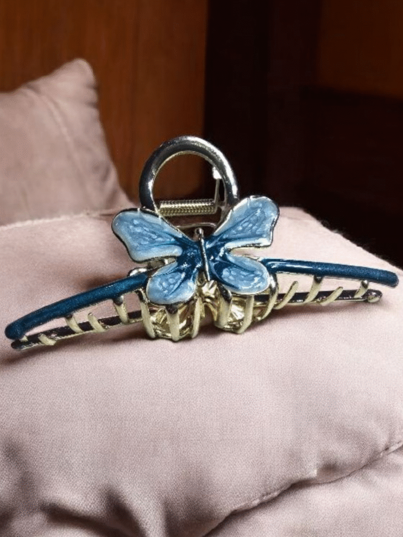 Korean Style Golden Charm Butterfly Breeze Glossy Claw Clip - Image 9