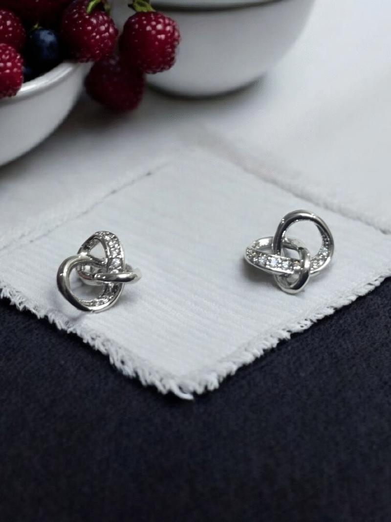 Infinite Elegance Crystal Knot Studs - Image 3