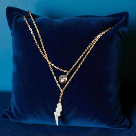 Electra Dual Spark Layered Lightning Pendant Neck chain