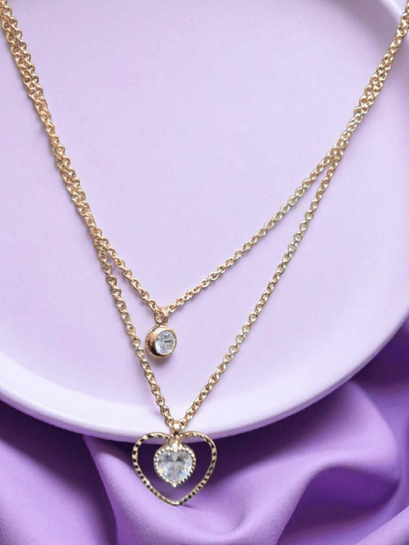 Aurora Heart light Dual-Layer Pendant Neck Chain - Image 7