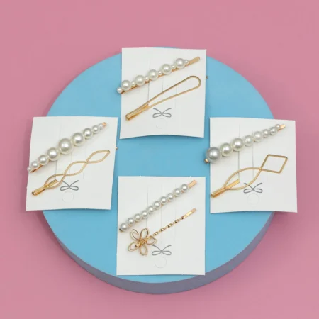 Korean Timeless Pearl & Gold Hair Pin Set