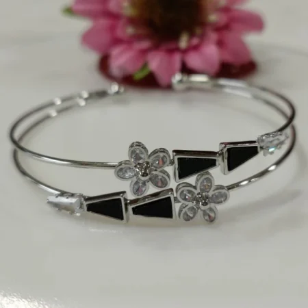 Ebony Bloom Black Diamond Statement Bracelet