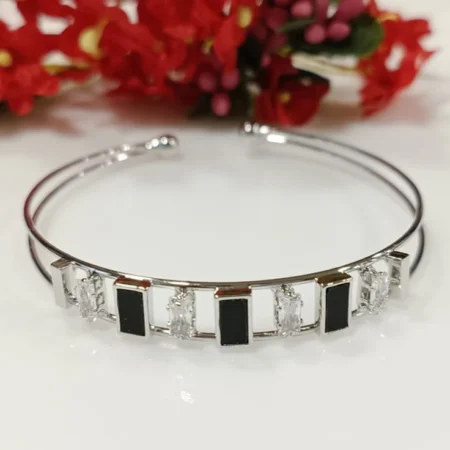 Noir Obsidian Elegance Rectangular Prism Cuff Bracelet