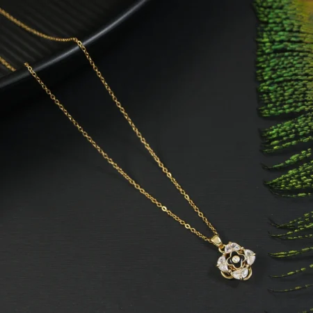 Blossom Grace Rose Pendant Neck chain