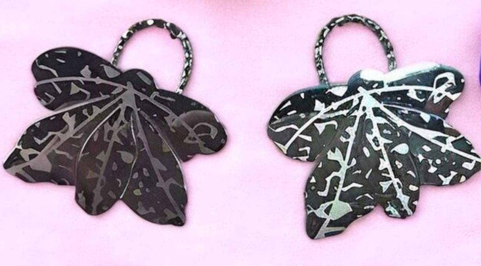 Midnight Moth Silver – Black Earrings - Image 3
