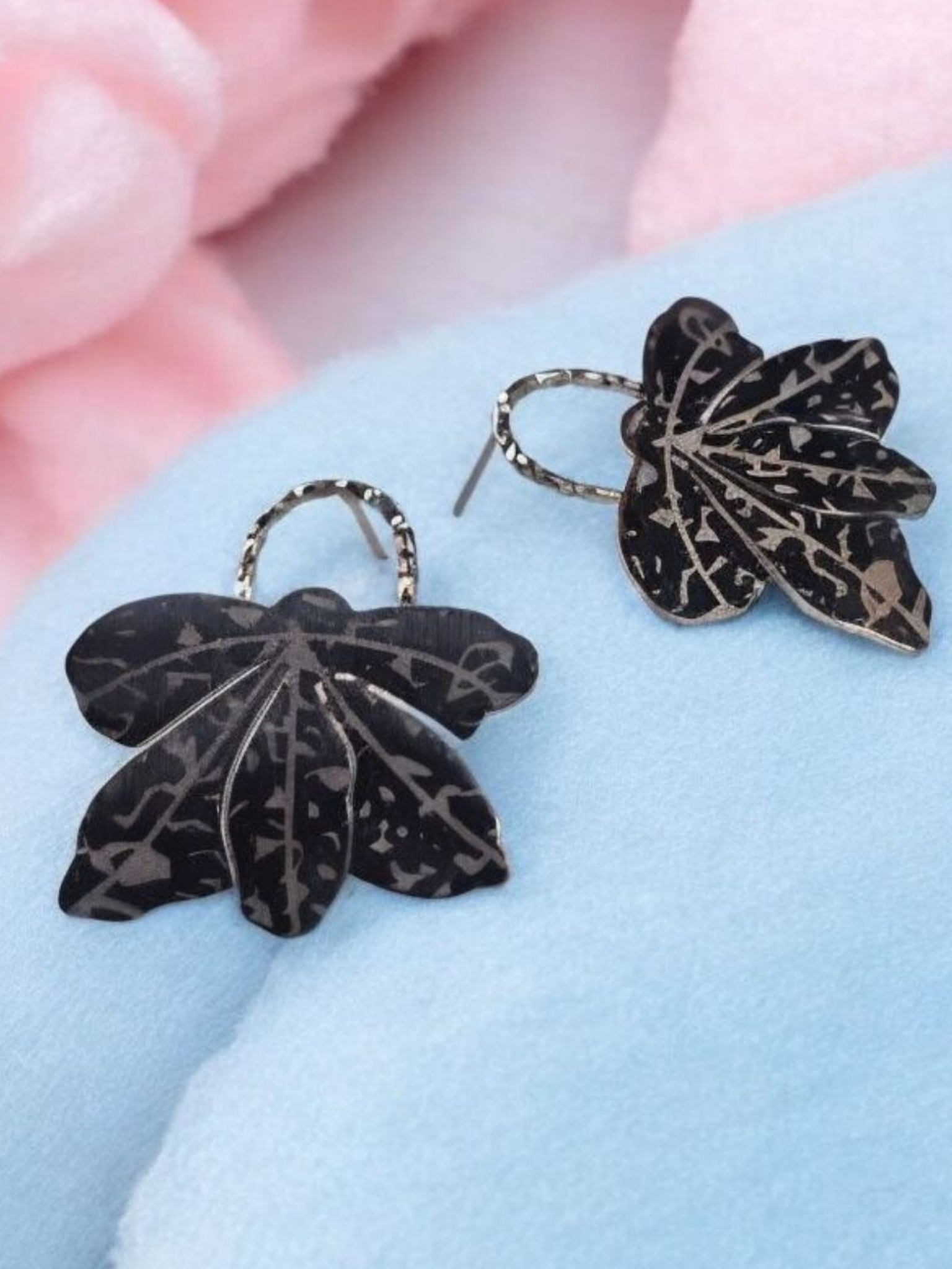 Midnight Moth Silver – Black Earrings - Image 10