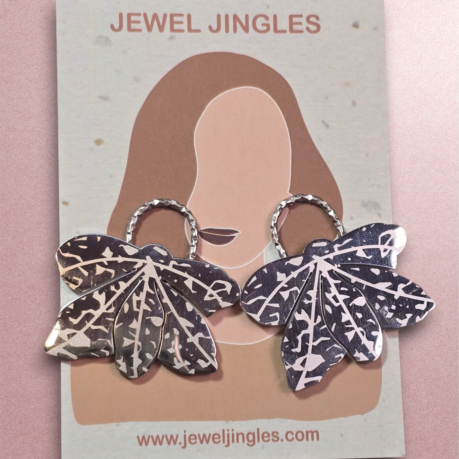 Midnight Moth Silver – Black Earrings - Image 9